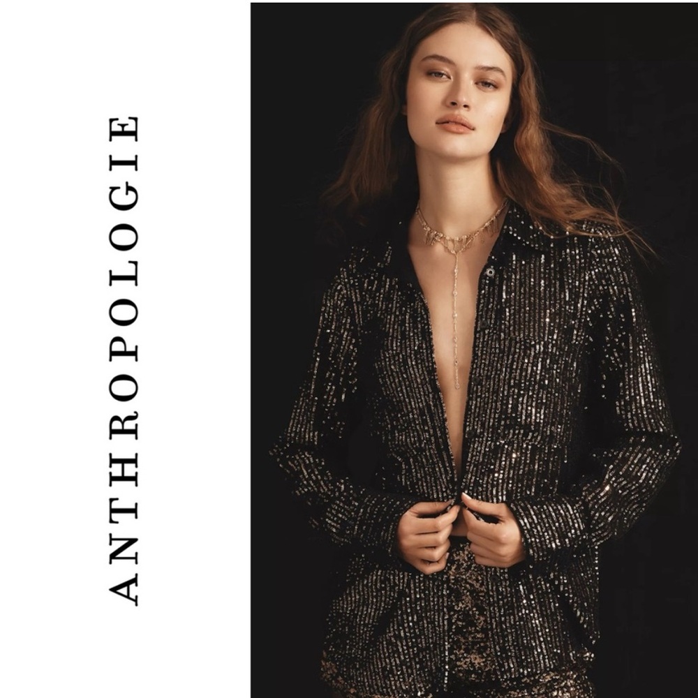 Anthropologie Remie Sequin Buttondown 1x